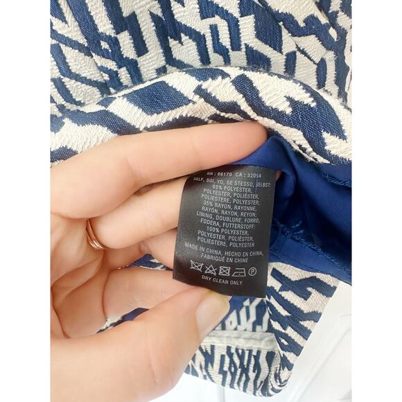 Anthropologie Beaded Blue and White Maison Souers Dress Size 4 Petite - Picture 11 of 11